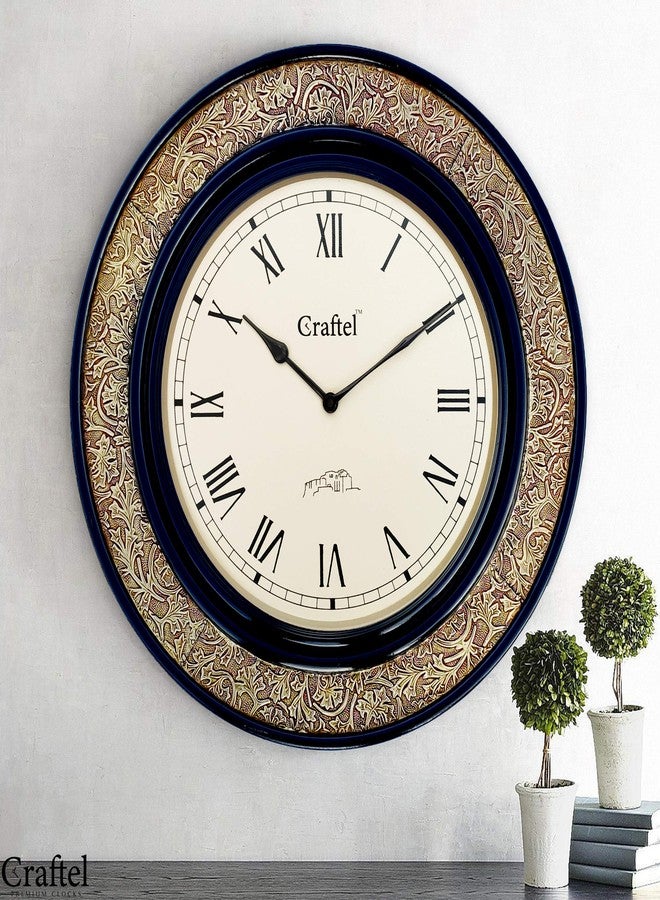 Craftel Metal Roman Dial Abstract Wall Clock for Bedroom Living Room Home (18 x 18 inch, Brown) - Image 1